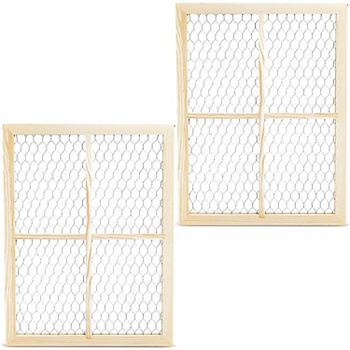 2 Pack Unfinished Chicken Wire Window Picture Frame Set For Home Decor 12 X 16" Bright Creations