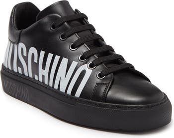 Модные кожаные кроссовки с логотипом Moschino