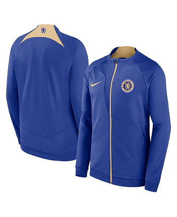 Синяя куртка Chelsea Chelsea 2023/24 Academy Pro Anthem с молнией во всю длину и реглан для Big Boys Nike