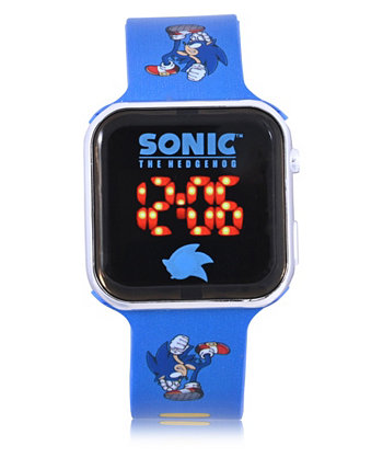 Детские часы Sonic the Hedgehog со светоизлучающим диодом и синим силиконовым ремешком 32 мм SEGA