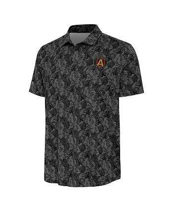 Men's Black Atlanta United FC Resort Button-Up Shirt Antigua
