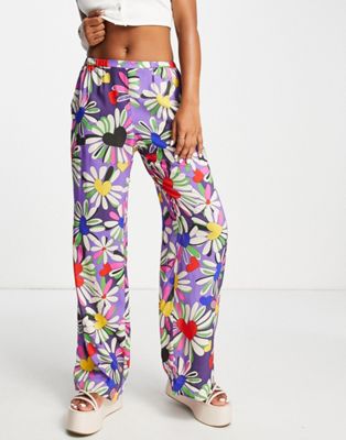 Разноцветные брюки с цветочным принтом в стиле ретро Weekday Harper — часть комплекта Weekday