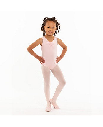 Toddler, Child Girl Pink Leotard with Sequin Sparkle Cross Back Mesh Flo Dancewear