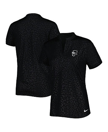 Женская черная рубашка поло WM Phoenix Open Victory с тиснением и вырезом под горло Nike