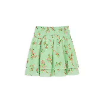 Многоярусная юбка с цветочным принтом для маленьких девочек и девочек PEEK