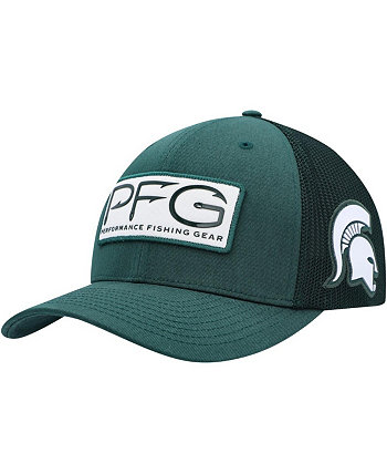 Мужская зеленая кепка Michigan State Spartans PFG Hooks Flex Hat Columbia