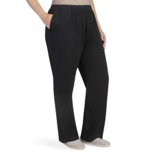 Plus Size Junoactive Ultraknit Cotton Stretch Full Fit Pull-on Pocketed Pants JunoActive