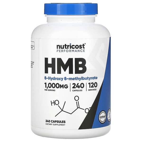HMB, B-Hydroxy-B-methylbutyrate, 500 mg, 240 Capsules Nutricost