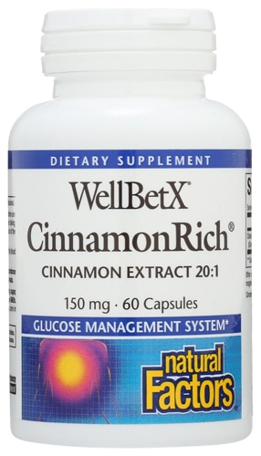 Экстракт корицы WellBetX® -- 150 мг -- 60 капсул Natural Factors