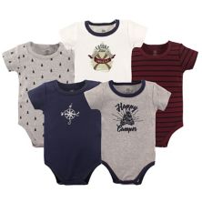 Yoga Sprout Baby Boy Cotton Bodysuits 5pk, Happy Camper Yoga Sprout