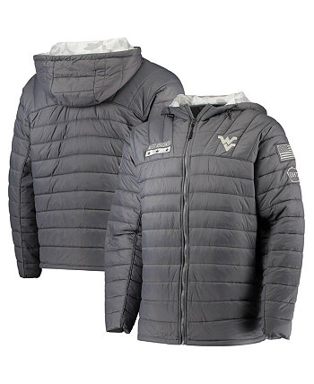 Мужская серая, камуфляжная куртка West Virginia Mountaineers OHT в стиле милитари с капюшоном Iceman Snow Puffer с капюшоном на молнии Colosseum