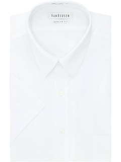 Классическая рубашка с коротким рукавом Обычный крой Поплин Однотонный Van Heusen