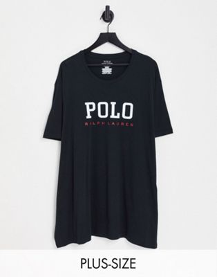 Черная футболка для отдыха Polo Ralph Lauren Big & Tall с текстовым логотипом на груди Polo Ralph Lauren