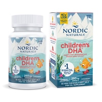 Детский рыбий жир DHA со вкусом клубники - 250 мг - 90 жевательных мини-капсул - Nordic Naturals Nordic Naturals