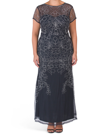 Сетчатое платье с вышивкой металлик JS Collections
