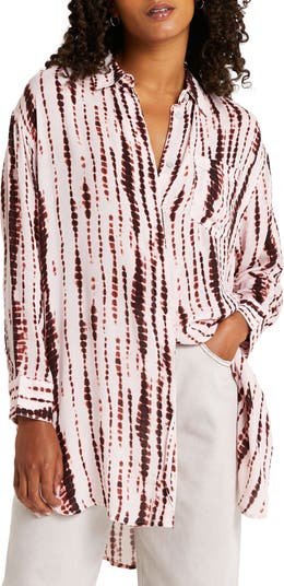Relaxed Tie Dye Button-Up Shirt RIVER ISLAND