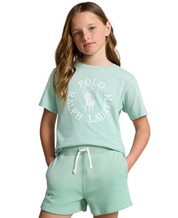 Футболка для девочек с логотипом Big Pony Polo Ralph Lauren из хлопкового джерси Polo Ralph Lauren