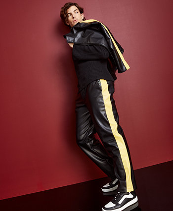Мужские байкерские брюки из искусственной кожи, созданные для Macy's Royalty by Maluma
