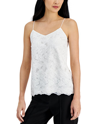 Women's Floral Embroidered Sleeveless Top Anne Klein
