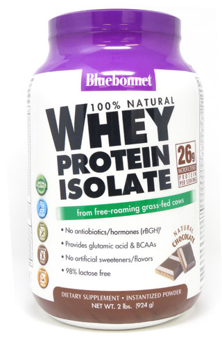 100% Натуральный Изолят Сывороточного Протеина, Натуральный Шоколад - 907г - Bluebonnet Nutrition Bluebonnet Nutrition