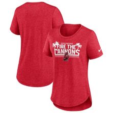 Women's Nike Heather Red Tampa Bay Buccaneers Local Fashion Tri-Blend T-Shirt Nitro USA