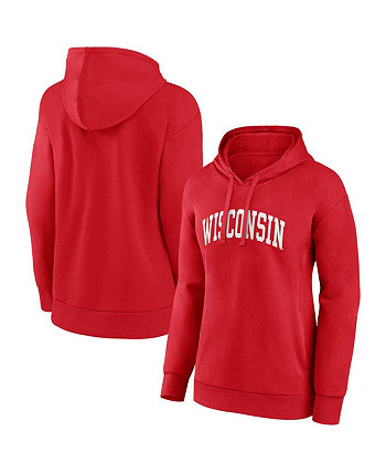Женский пуловер с капюшоном Red Wisconsin Badgers Basic Arch Fanatics