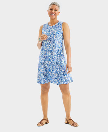 Women's Printed Sleeveless Knit Flip-Flop Dress, Created for Macy's Style & Co