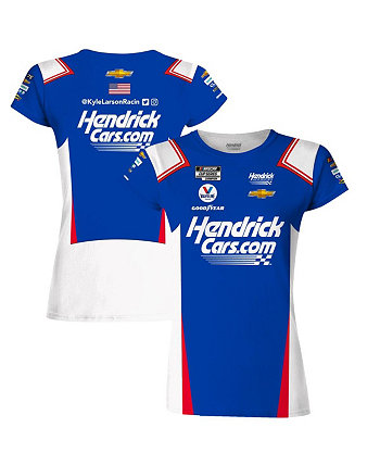 Женская футболка Royal Kyle Larson HendrickCars.com сублимированная униформа Hendrick Motorsports Team Collection