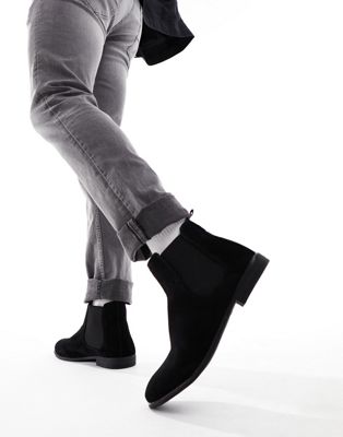 Черные ботинки челси из искусственной замши New Look New Look