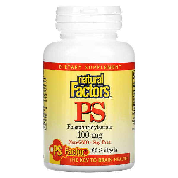 PS Фосфатидилсерин, 100 мг, 60 мягких таблеток Natural Factors