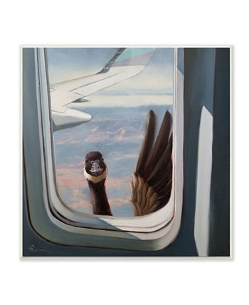 Привет от гуся. Окно самолета. Картина с изображением сцены. Настенная доска. Искусство, 12 дюймов Д x 12 дюймов В. Stupell Industries