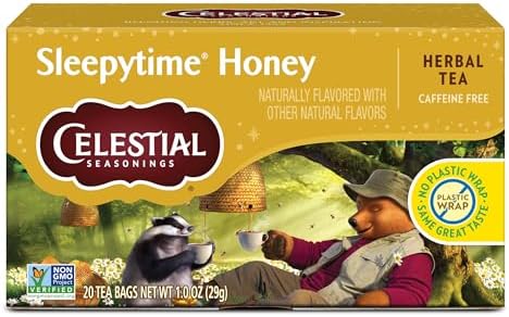 Celestial Seasonings Sleepytime Herbal Tea, Honey, Caffeine Free Sleep Tea, 20 Tea Bags Per Box (Pack of 6) Celestial Seasonings