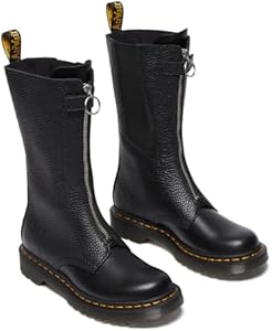 Dr. Martens Women's 1b99 Front Zip Leather Mid Calf Boots Combat Dr. Martens