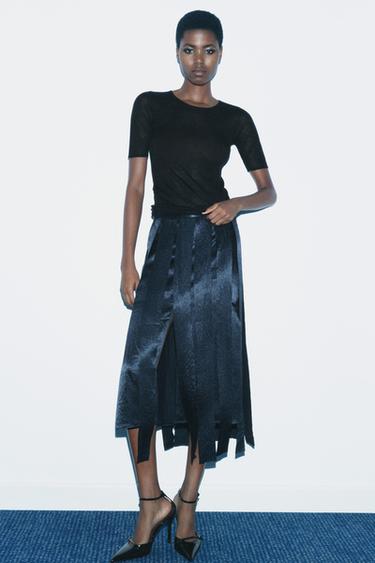 RIBBONED MIDI SKIRT ZW COLLECTION ZARA