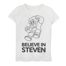 Футболка Cartoon Network Steven Universe для девочек 7–16 лет Believe In Steven Graphic Cartoon Network