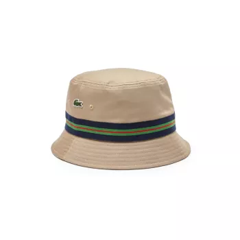 Grosgrain Striped Bucket Hat Lacoste