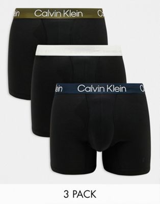 Черные боксеры из трех трусов с цветным поясом Calvin Klein Calvin Klein