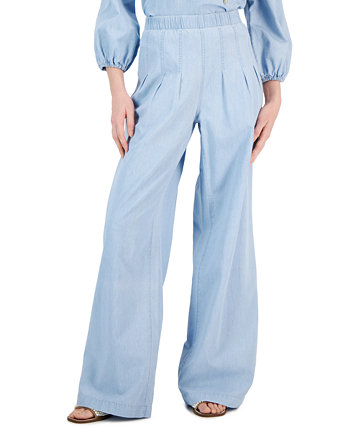 Женские широкие брюки из шамбре с ультравысокой посадкой, созданные для Macy's INC International Concepts