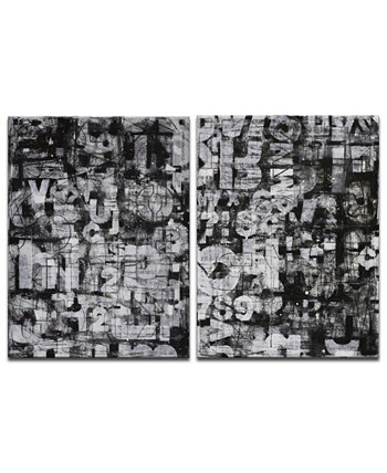 Набор абстрактных настенных картин на холсте из 2 предметов Street Smart I / II, 40x30 дюймов Ready2HangArt