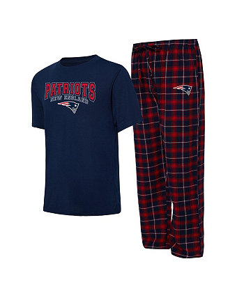 Мужской комплект для сна темно-синего цвета, красной футболки New England Patriots Arctic и пижамных штанов Concepts Sport
