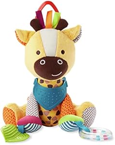 Skip Hop Bandana Buddies Baby Activity and Teething Toy with Multi-Sensory Rattle and Textures, Elephant Skip Hop