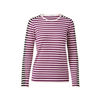 Striped Virgin-Wool Sweater Akris punto