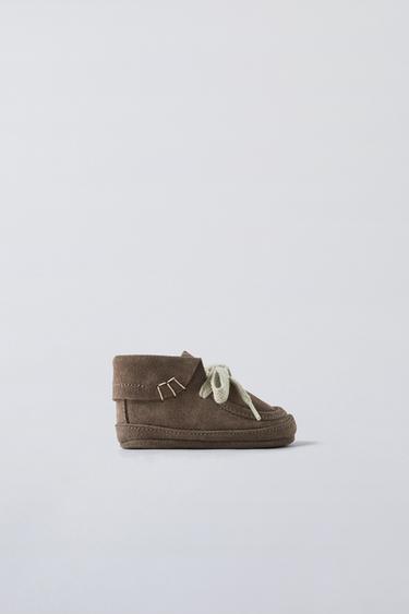 LEATHER ANKLE BOOTS WITH LACES ZARA - ZARA KIDS