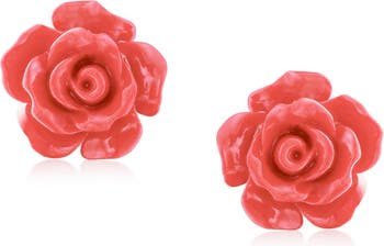 Серьги-гвоздики 3D Rose Bling Jewelry