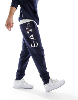 Темно-синие спортивные брюки с логотипом EA7 EA7 Emporio Armani