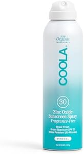 COOLA Organic Mineral Sunscreen SPF 30 Sunblock Spray, Dermatologist Tested Skin Care for Daily Protection, Vegan and Gluten Free, Fragrance Free, 5 Fl Oz Coola