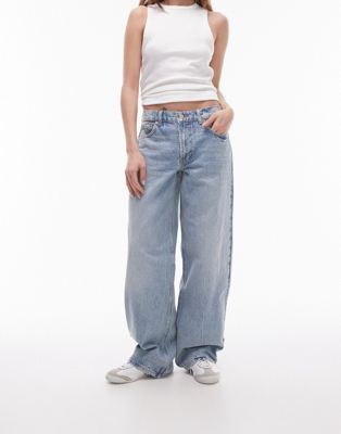 Topshop cinched-back jeans in bleach TOPSHOP