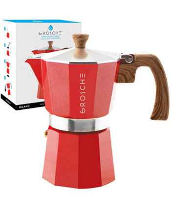 Кофеварка Milano Stovetop Espresso Maker Moka Pot 6 Espresso Cup Размер 9,3 унции Grosche
