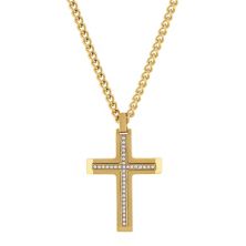 Мужское ожерелье Steel Nation с подвеской в виде креста из нержавеющей стали золотого тона STEEL NATION