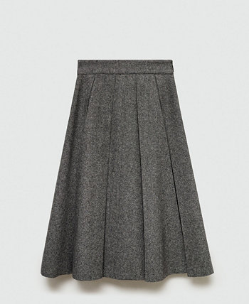 Women's Marbled Wool Pleated Skirt MANGO